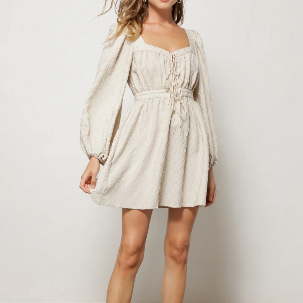 line and dot Marley Mini Dress Small Creme NWT
